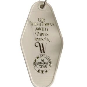 Bridgerton Lady Whistledown's Society Papers Motel Key Chain Fob